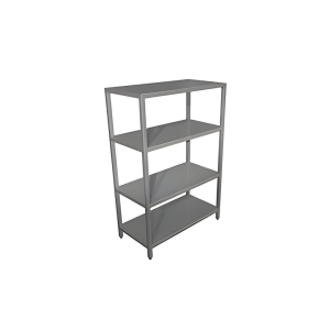 Raft inox cu 4 polite 1800x500x1800 mm finisaj Scotch Brite
