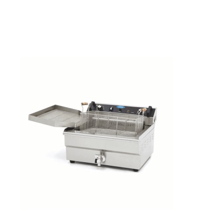 friteuza electrica fast food 30 lt din inox cu robinet de golire