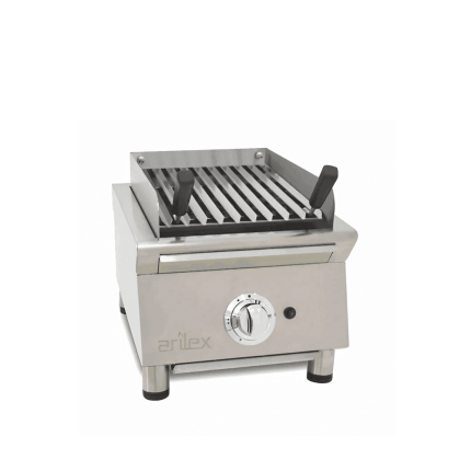 basque grill cu roca vulcanica pe gaz, gratar profesional din inox
