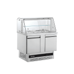 Bufet rece 3 GN 1/1 cu vitrina din inox pentru autoservire horeca