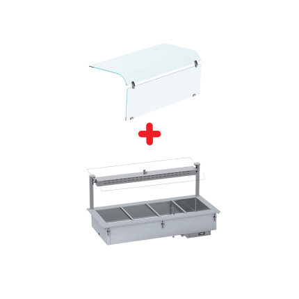 Modul cald self service drop in 4 GN 1/1 bain marie pentru autoservire horeca