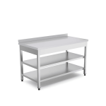 Masă de lucru din inox cu două polițe, 1600 x 600 x 850 mm Empero