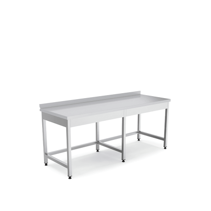masa lucru cu rebord fara polita 140x70 cm inox profesional horeca