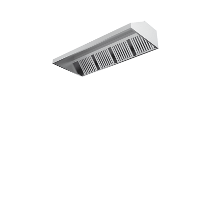 Hota de perete fara motor 1000x1100x500 mm din inox pentru bucatarie profesionala