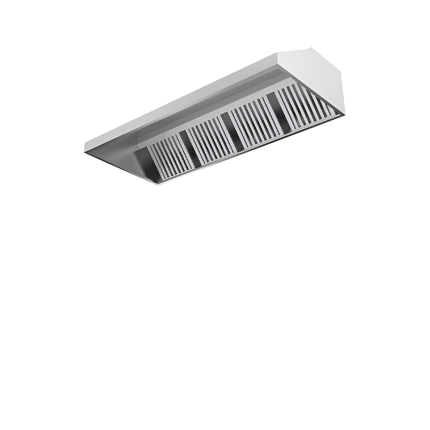 Hota de perete fara motor 2000x700x400 mm inox profesional