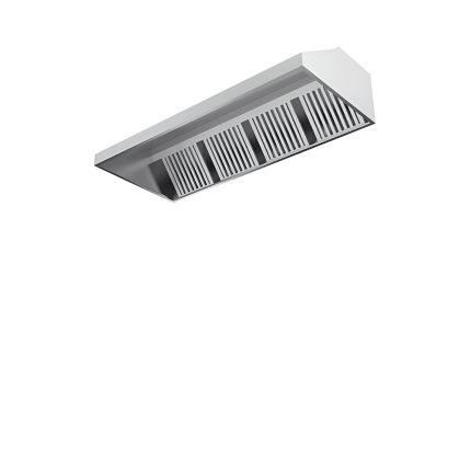 Hota de perete fara motor 3000x900x400H mm din inox pentru bucatarie profesionala