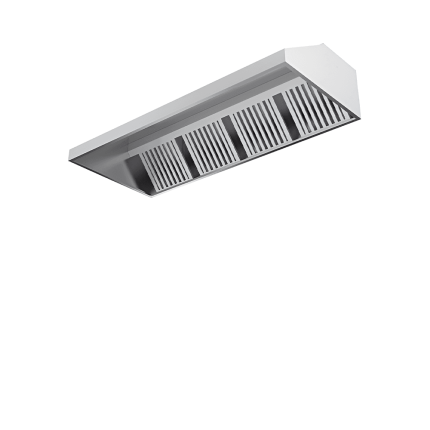 Hota de perete fara motor 3500x700x500 mm inox profesională