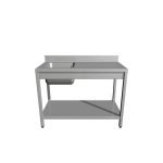 masa de lucru cu cuva incastrata dreapta inox 1600x600 mm horeca