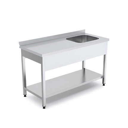 spalator cuva dreapta cu polita din inox 140x70 cm