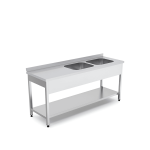spalator 2 cuve dreapta cu polita inox 160x70 cm
