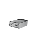 Fry-top pe gaz mixt 800 profesional, suprafata neteda si striata, echipament horeca din inox