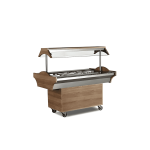 bufet cald 4xgn 1/1 profesional cu iluminare si geam de protectie