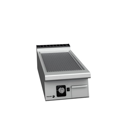 fry-top de banc electric profesional simplu striat linia 900 horeca inox