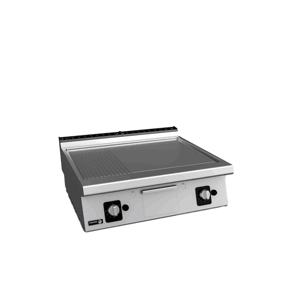 Fry top dublu mixt pe gaz linia 700 Fagor profesional horeca fry top dublu mixt pe gaz linia 700 fagor, suprafata neteda si striata horeca