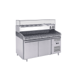 banc pizza 2 usi fara vitrina ingrediente blat granit inox 1510x800x1000 mm