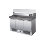 banc pizza 3 usi motor jos cu blat granit inox 1400x700x1020 mm