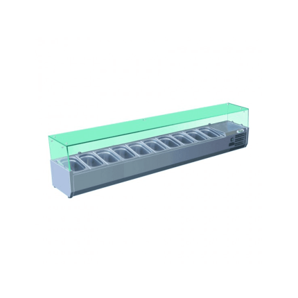 vitrina ingrediente pizza 10 gn1/4 inox 2000x330x435 mm