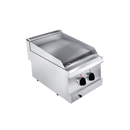 fry-top simplu striat electric de banc linia 600 profesional