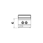 Fry-top electric striat de banc, suprafață de gătire striată, linia 600 Inox - Image 6