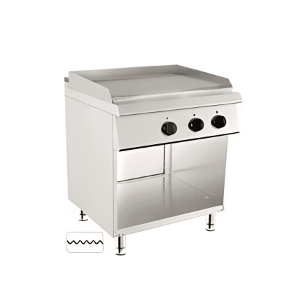 fry top striat electric cu suport deschis 800x730 mm, echipament horeca