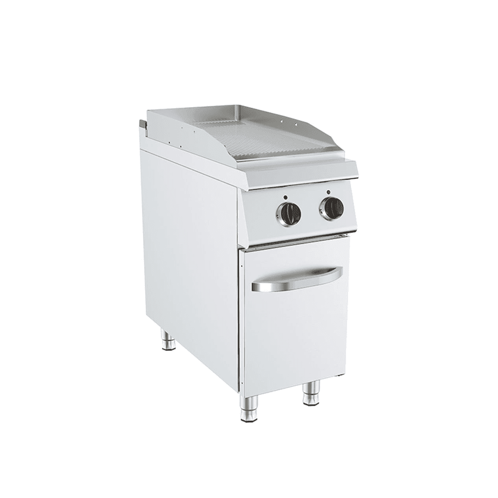 Fry-top simplu striat electric cu suport inchis fry top simplu striat electric suport inchis inox profesional horeca