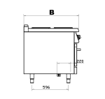 Mașină de gătit electrică cu 4 plite Ø18/Ø23 cm și cuptor GN 2/1 Inox - Image 4