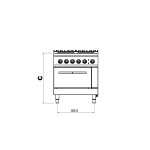 Mașină de gătit electrică cu 4 plite Ø18/Ø23 cm și cuptor GN 2/1 Inox - Image 5