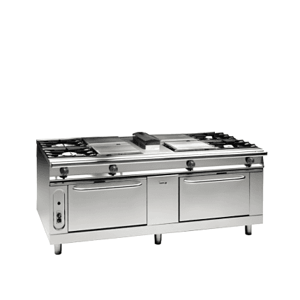 masina gatit centrala 8 focuri cu doua cuptoare inox profesional horeca