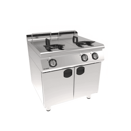 friteuza electrica 12+12 litri cu suport inchis inox profesional horeca 24 kw