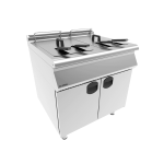 friteuza gaz dubla 2x15 litri linia 700 suport inchis inox horeca