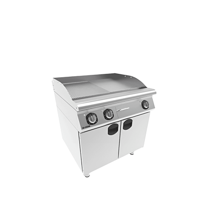 fry top mixt electric placa neteda striata suport inchis inox profesional horeca 9 kw