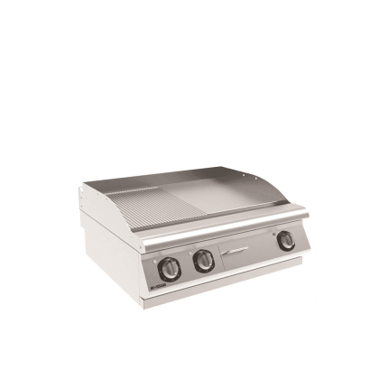 fry top mixt electric de banc placa neteda striata inox profesional horeca 9 kw