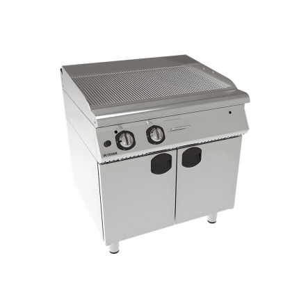 fry top dublu striat gaz cu suport inchis inox profesional horeca 12 kw