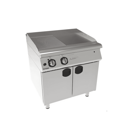 fry top mixt gaz cu suport inchis placa neteda striata inox profesional horeca 12 kw