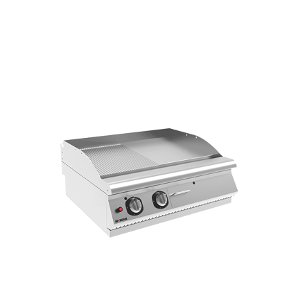fry top mixt gaz de banc placa neteda si striata inox profesional horeca 12 kw