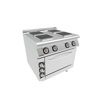 Masina de gatit cu 4 plite patrate si cuptor 80x73x85 echipament horeca