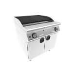 Gratar dublu cu roca vulcanica linia 700 pe suport inchis, echipament profesional horeca