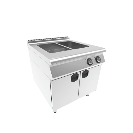 Bain marie electric 2 cuve pe dulap inchis linia 900 pentru bucatarie profesionala