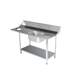 masa intrare vesela 1400 mm cu cuva inox si rebord