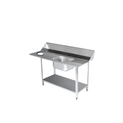 masa intrare cu o cuva 1200 mm din inox, masa pentru masina de spalat vase capota horeca