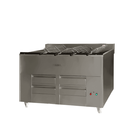 Rotisor orizontal pe carbuni fast food 20 pui Freibol cu 7 grile inox