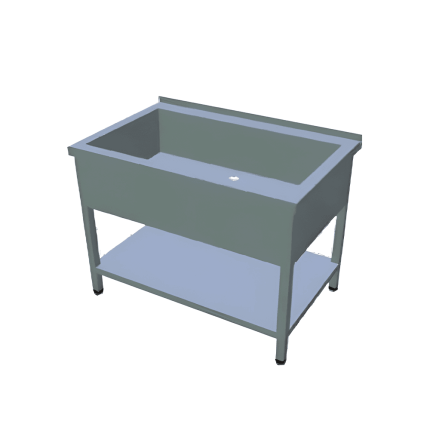 Spalator vase mari cu polita 1200x700 mm din inox