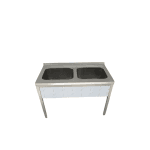 spalator profesional cu doua cuve partea stanga din inox pentru bucatarie horeca