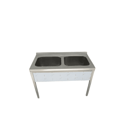 spalator profesional cu doua cuve partea stanga din inox pentru bucatarie horeca