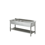 Spalator 2 cuve stanga cu polita inox 140x70 cm pentru horeca