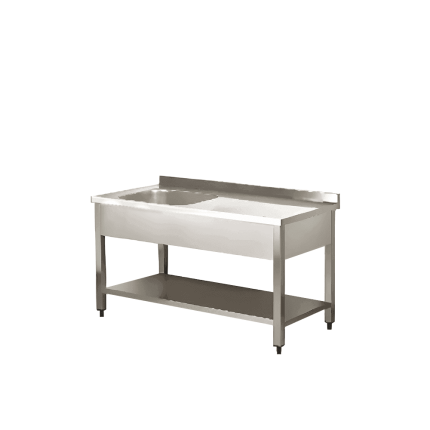 spalator cuva stanga cu polita 120x70 cm inox profesional horeca