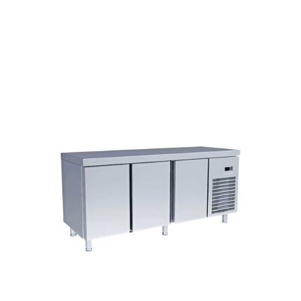 masa rece 3 usi fara rebord inox profesional horeca