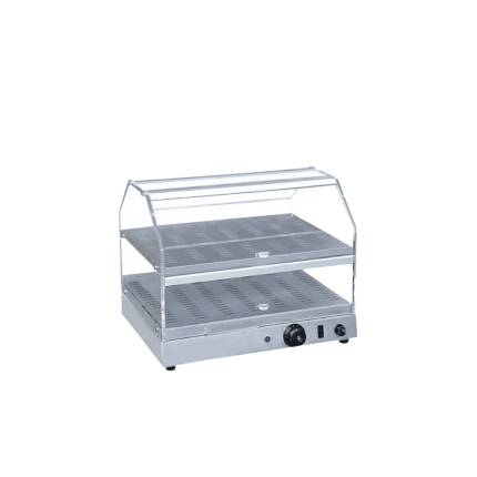 vitrina calda 2 nivele de banc, vitrina prezentare calda patiserie horeca