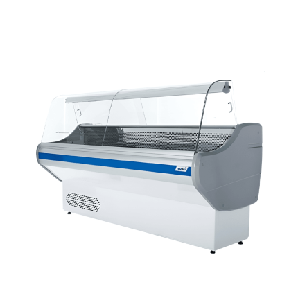 vitrina frigorifica geam curb 2 m pentru mezeluri si carne
